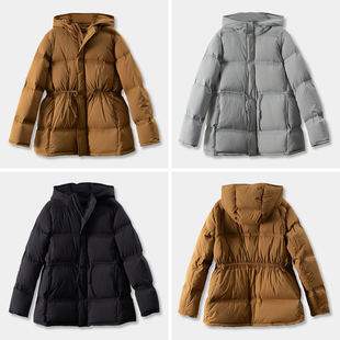 ￥559 春上7号高品质90白鸭绒收腰连帽羽绒服女82F6 秒