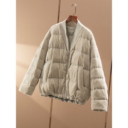 ￥1090 秒！春天家 高品质丝绒90鹅绒V领羽绒服外套女7Y66