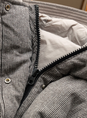 H春上7号 高级货 法柜温暖加倍100绵羊毛连帽90鸭绒羽绒服D女86E6