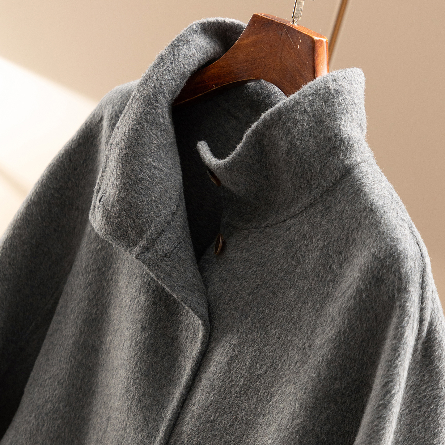 意大利5K+羊绒羊毛双面呢短大衣