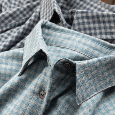 时髦知识分子100棉磨毛格纹衬衫