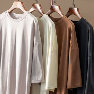 真丝宽松七分袖 AA¥288 T恤女02F9 长绒棉 极简 秒 春天家