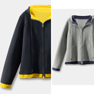 特 立体切线液氨棉连帽卫衣外套女39I6 H春上7号 加N大LU