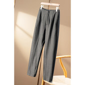 笈简立裁高腰九分锥形烟管西裤 ￥299 通勤 春天家 女87B3 秒