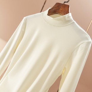 H春上7号 亲肤柔软 外贸D高品含兰精天丝羊毛半高领打底T恤D62F6