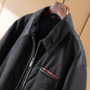 H春上7号 法G高质感拼羊皮90鹅绒羽绒服夹克外套80F9 气质型男