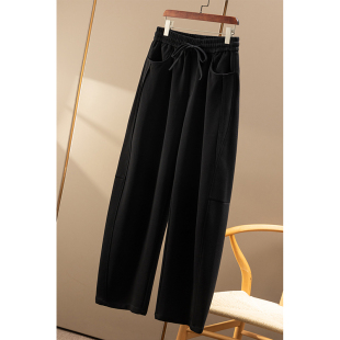 拼缝抽绳松紧腰镰刀阔腿裤 ￥269 休闲型男 春天家 33E8 秒