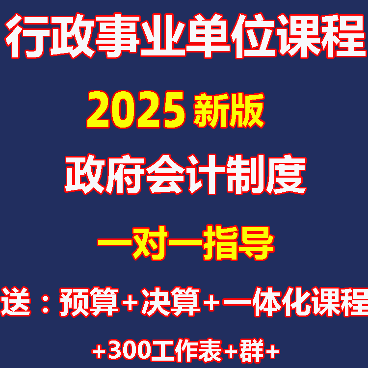 政府行政事业单位政府预算决算会计课程网课实训视频实务做账教程