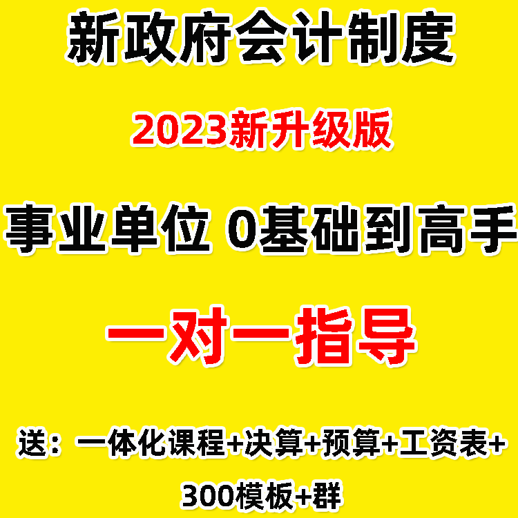 政府事业单位预算决算会计制度报表课程网课实操视频实务做账教程