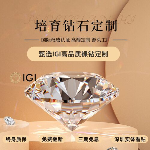 IGI培育钻石18k金人造钻石戒指女求婚一克拉钻戒婚戒定制经典六爪