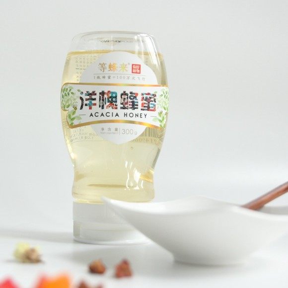 等蜂来 洋槐花蜜野生蜂蜜 天然农家自产槐花蜜300g成熟原蜜包邮