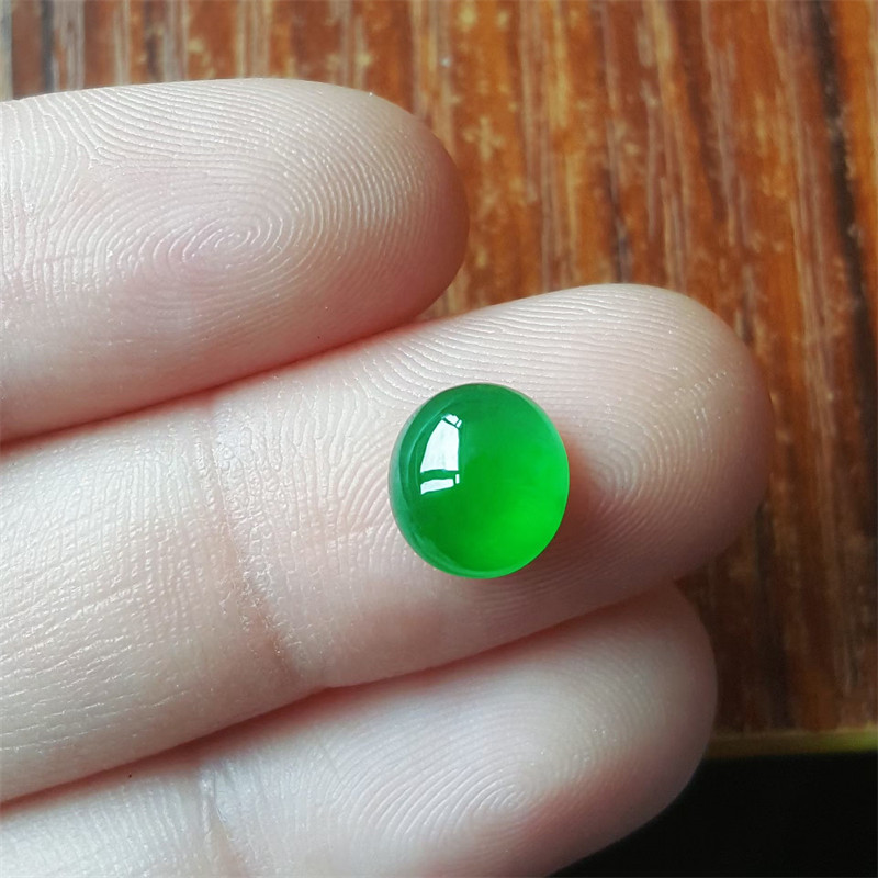 现货天然缅甸a级翡翠戒面玻璃种翡翠帝王绿蛋面缅甸翡翠裸石