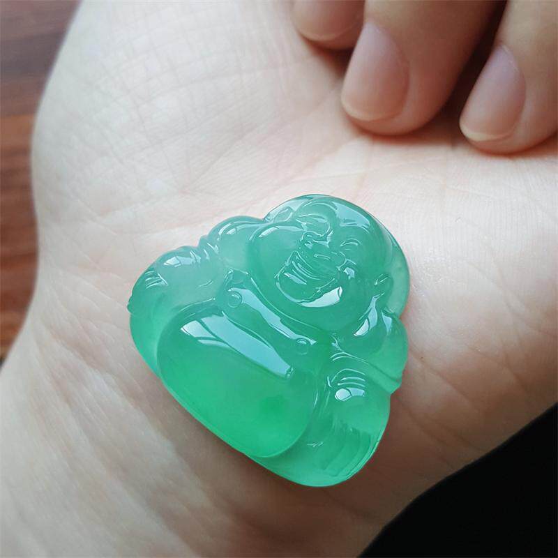 现货缅甸a级翡翠吊坠冰种翡翠佛公天然翡翠吊坠笑佛玉坠高端翡翠