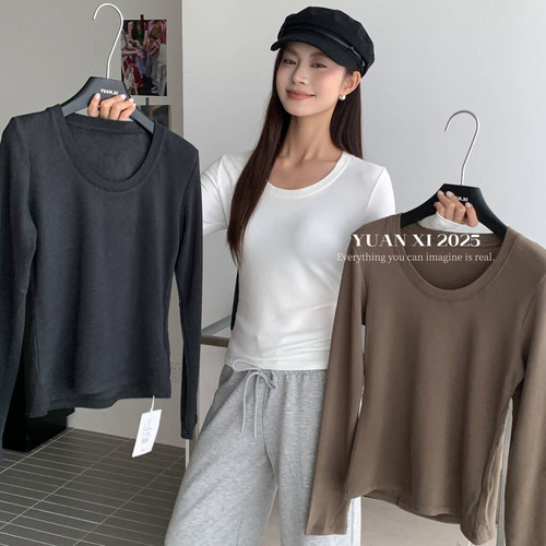 韩系磨毛舒适百搭打底衫