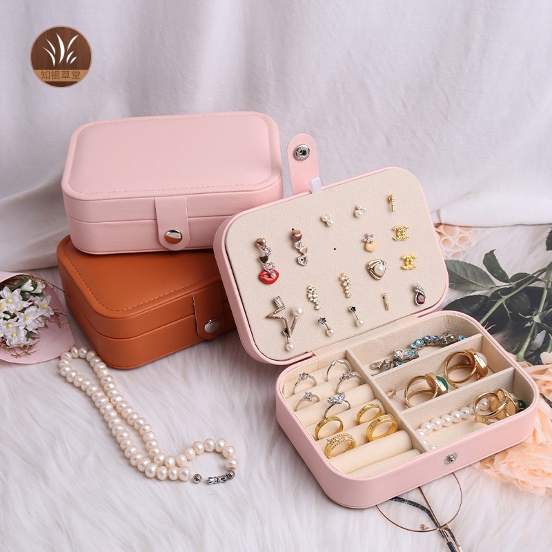 珠宝首饰收纳包装盒PU按扣双层戒指吊坠耳钉盒大容量分格子,饰品/流行首饰/时尚饰品新,首饰盒,淘宝优惠券,粉丝福利购,淘宝优惠卷