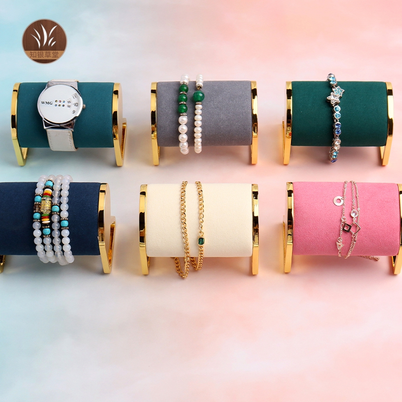 铁艺首饰展示架金属手表架道具细绒柜台陈列手链收纳架托时尚多色