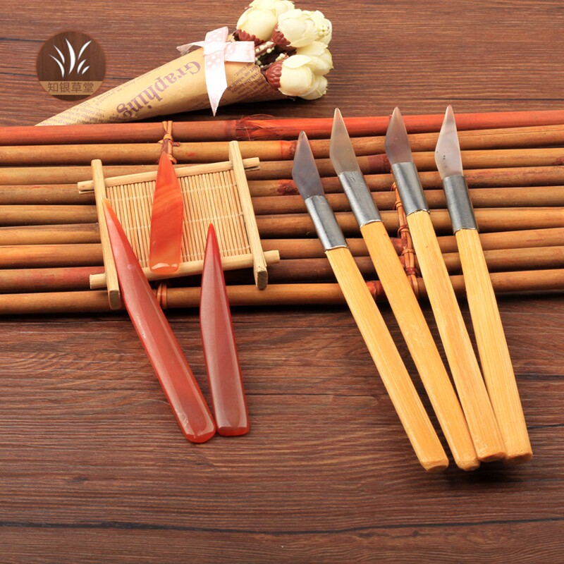 玛瑙刀 压葫芦玛瑙抛光片 金银器首饰保养玛瑙石刀 抛光刀打磨刀