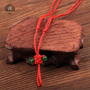 206款项链绳-宝宝锁中国结红绳绿珠项链绳玉线挂绳编织绳