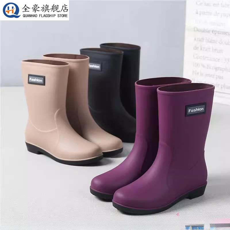 耐磨中筒雨鞋女时尚雨靴防水优雅外穿新款水鞋防滑工作胶鞋水靴女