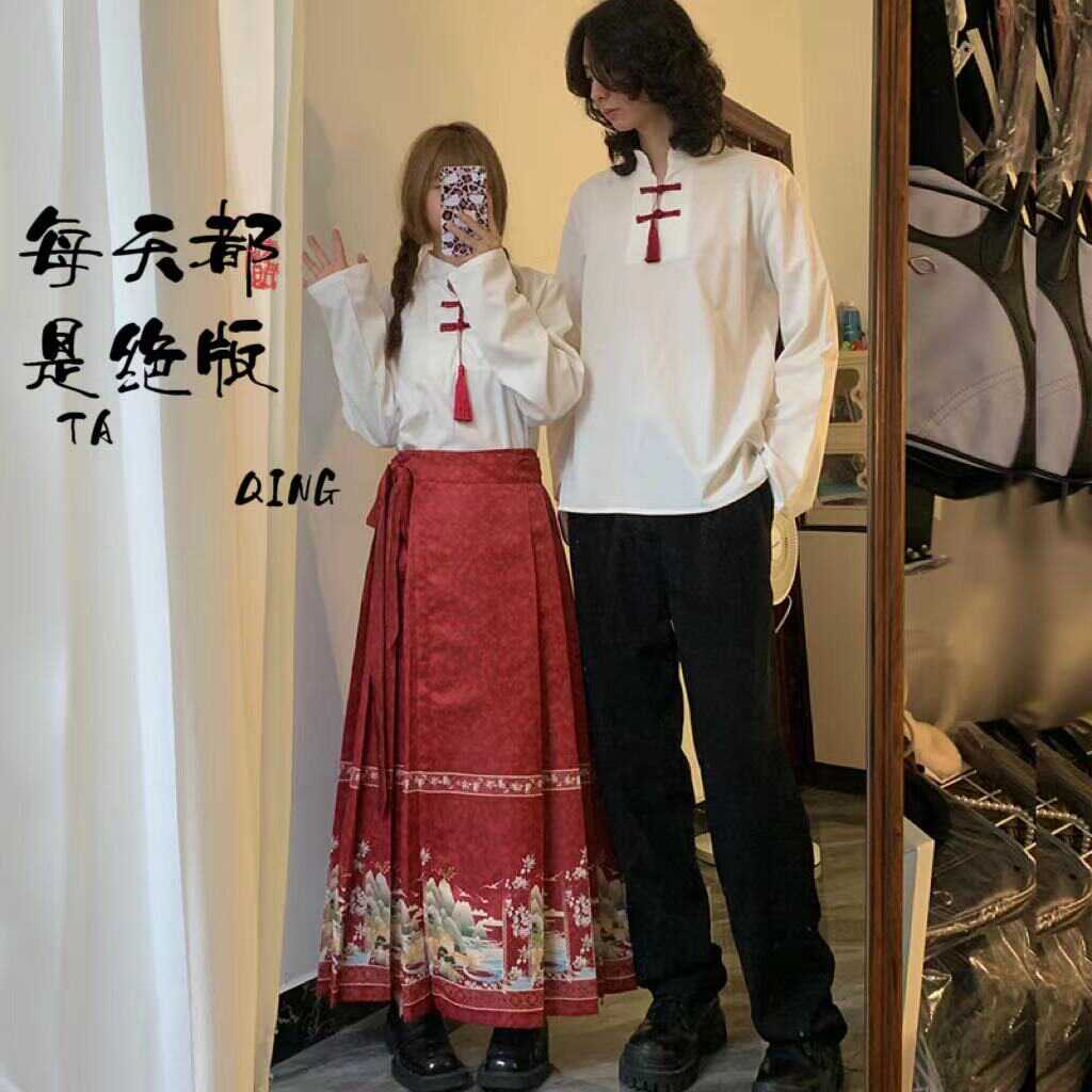 国风马面裙套装高中学生班服毕业季民族风汉服朗诵合唱团体演出服