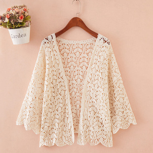 小外搭蕾丝开衫长袖外套披肩女士秋季薄款镂空针织宽松外穿上衣女