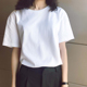 棉质短袖t恤女装ins潮2023年夏季新款宽松韩版纯白色半截袖上衣服
