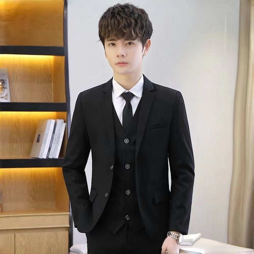 男士西服套装韩版修身商务职业上班正装青年学生休闲西装外套男休