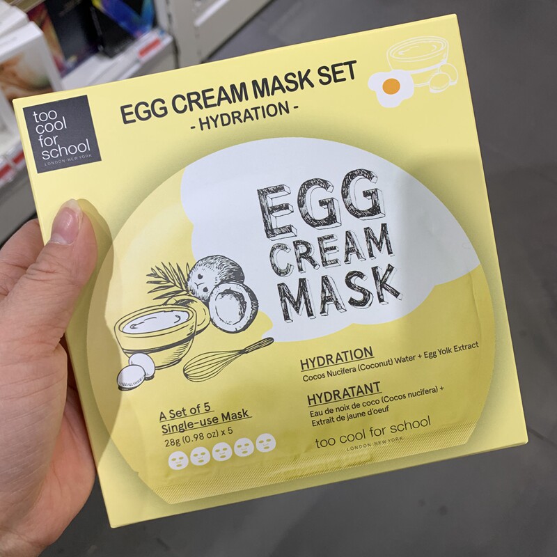 韩国涂酷TOOCOOLFORSCHOOL鸡蛋EGG面膜保湿嫩滑修护黄色现货