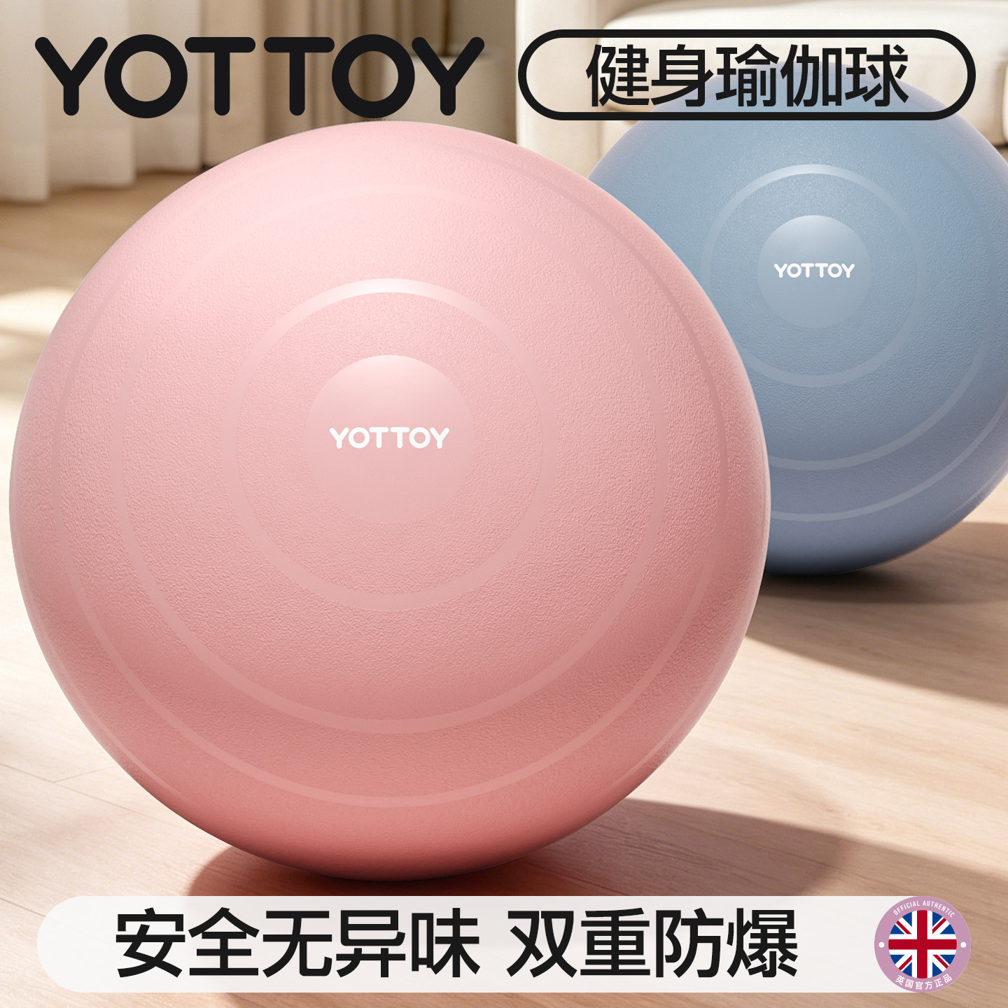 YOTTOY瑜伽球健身球加厚防爆孕妇专用助产成人大龙球儿童感统训练