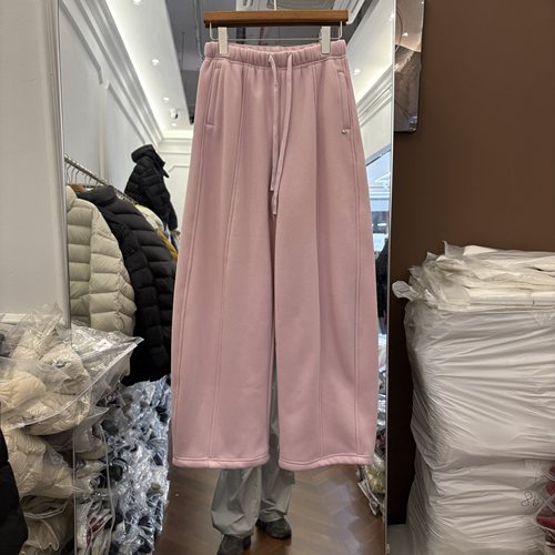 欧洲站2025冬季新款松紧腰阔腿裤