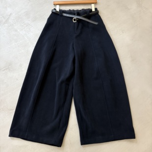 女冬保暖 宽松配腰带休闲裤 韩国东大门 垂感镰刀灯芯绒加绒阔腿裤