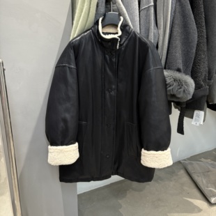 百搭立领拼接皮毛一体保暖羽绒服外套 时尚 韩国东大门2025冬季 新款