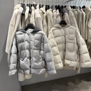 宽松保暖外套设计感百搭加厚面包服 连帽羽绒服女短款 2025冬季 新款