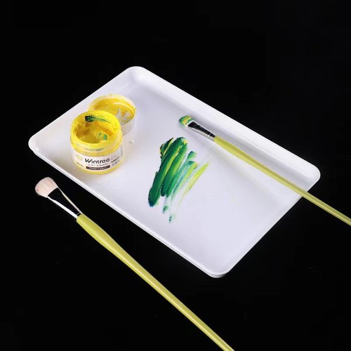 国画长方形塑料仿瓷调色盘