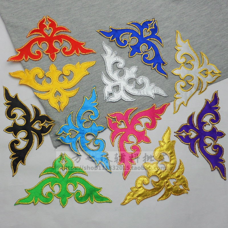 祥云刺绣花边蒙古云纹布底绣边