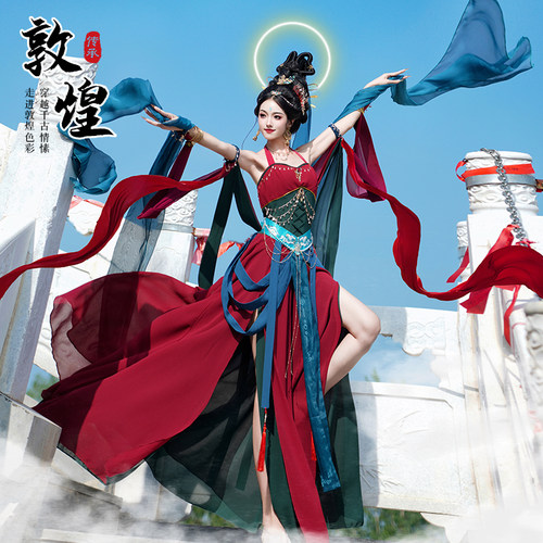 敦煌飞天写真服装旅拍新款原创异域风情舞蹈西域公主摄影古装汉服