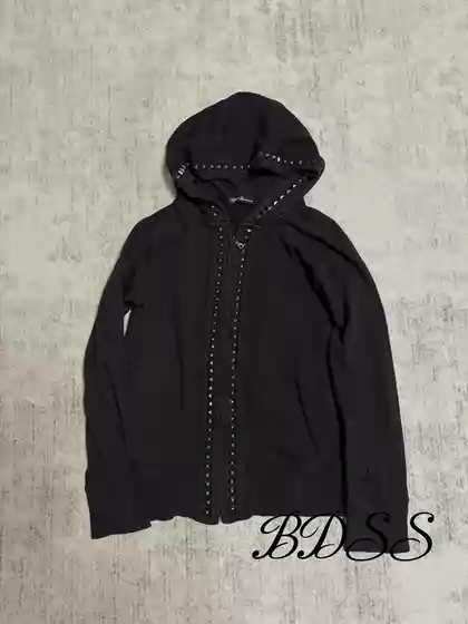 [Rivet Sweatshirt] Dbss Independent Hysteric Glamor Studded Zip-Up Hoodie