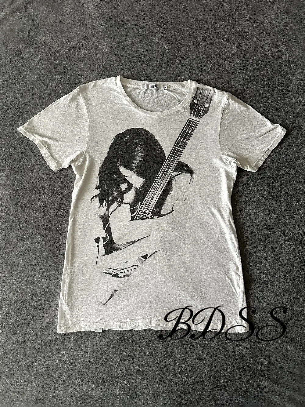 thumbnail for [White Guitar Woman] BEST BDSS Hysteric Glamour Men's White T-shirt
