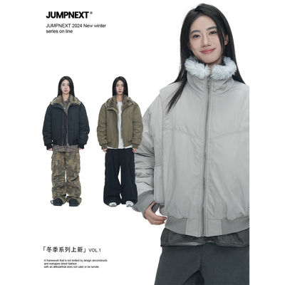 JUMPNEXT复古毛领座山雕夹克