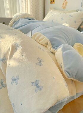 加厚牛奶绒被套单件2025新款冬季珊瑚绒被罩150x200x230宿舍单人