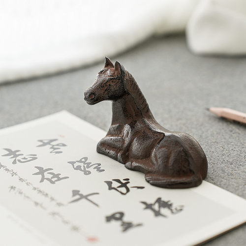 日本进口南部铁器生肖马年摆件