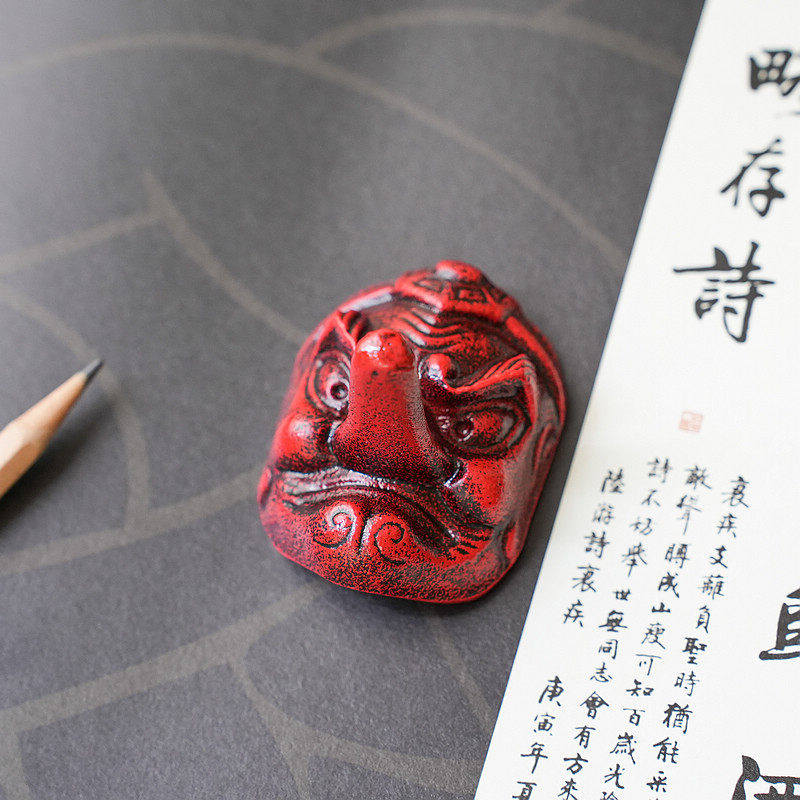 天狗 日本进口高冈铁器铸铁文镇摆件桌面镇尺镇纸书镇祝福送礼物