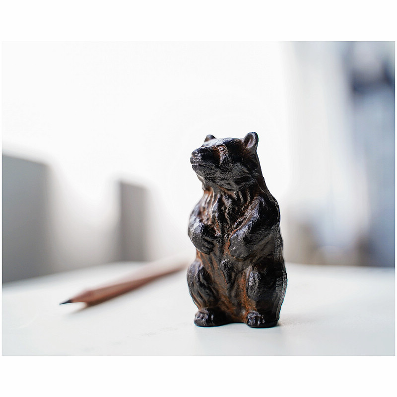 憨厚熊 日本原装进口铸铁文镇摆件 高冈铁器桌面镇纸书镇祝福送礼