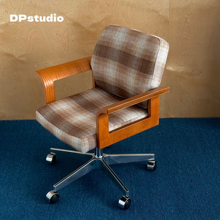 法式复古可升降办公椅小户型家用旋转电脑椅简约中古书房靠背椅子