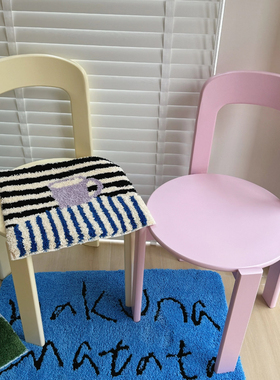 多巴胺家用彩色餐椅复古靠背书桌椅字中古风网红简约REY椅雷伊椅