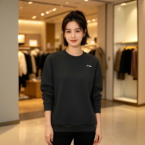 李宁女子卫衣2026春季新品健身系列舒适保暖针织无帽上衣AWDW074