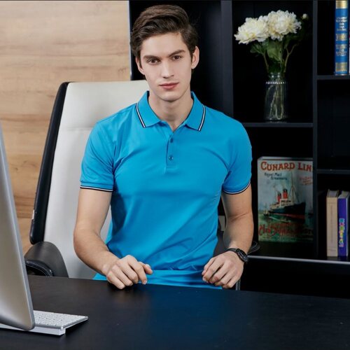 莫代尔男士撞色商务团体服polo衫