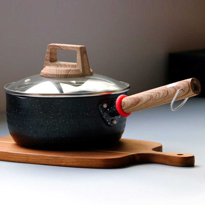 麦饭石不粘锅小锅子宝宝辅食锅婴儿煎煮一体锅小汤锅泡面锅小奶锅