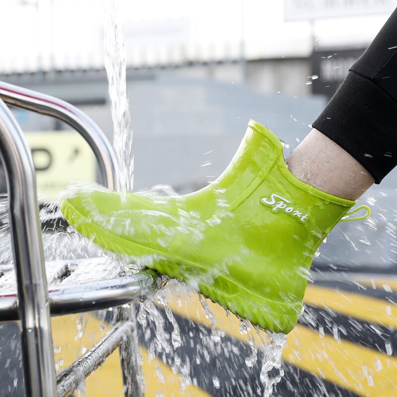 运动版雨鞋男短筒英式外穿防水休闲厚底厨房工作防滑钓鱼加绒保暖