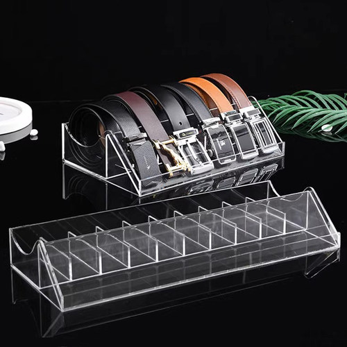 透明多格亚克力皮带展示架商场服装店专柜皮带架子腰带陈列收纳盒